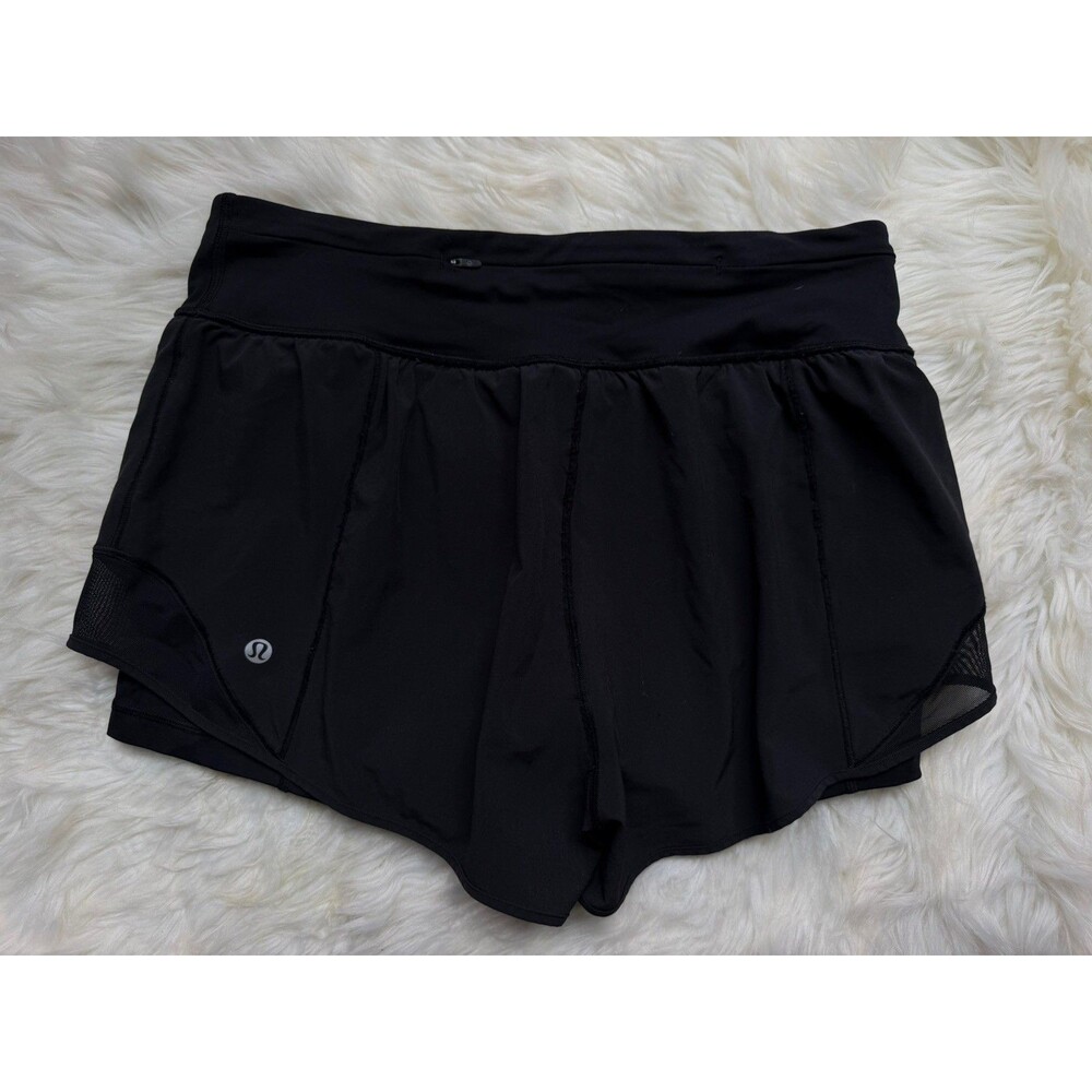 Lululemon Womens Size 8 Squad Goals Shorts 2.5” Lined Running Shorts Black